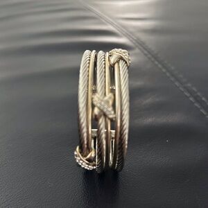 Cuff Cable, kiss, and a hug bling bracelet.